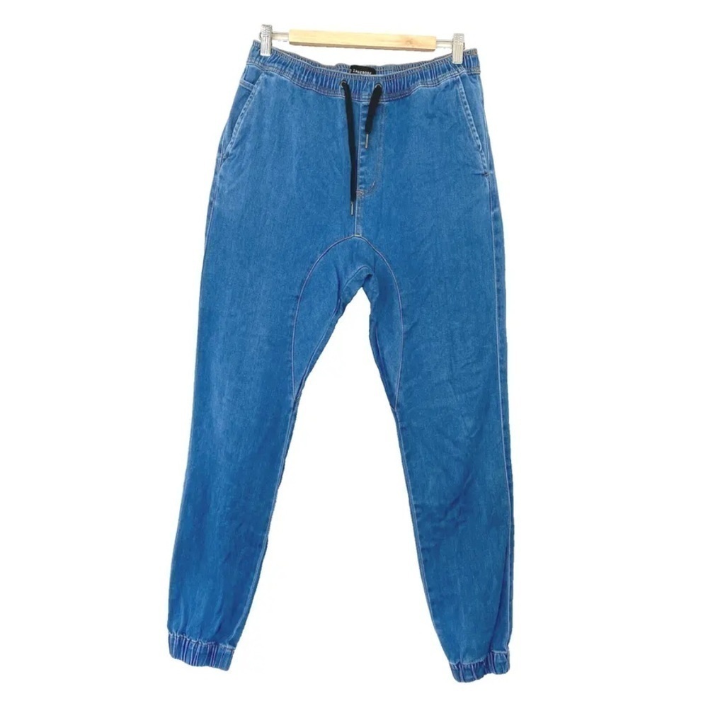 ZANEROBE Jogger Pants Denim Blue Size 32 Pull on Drawstring